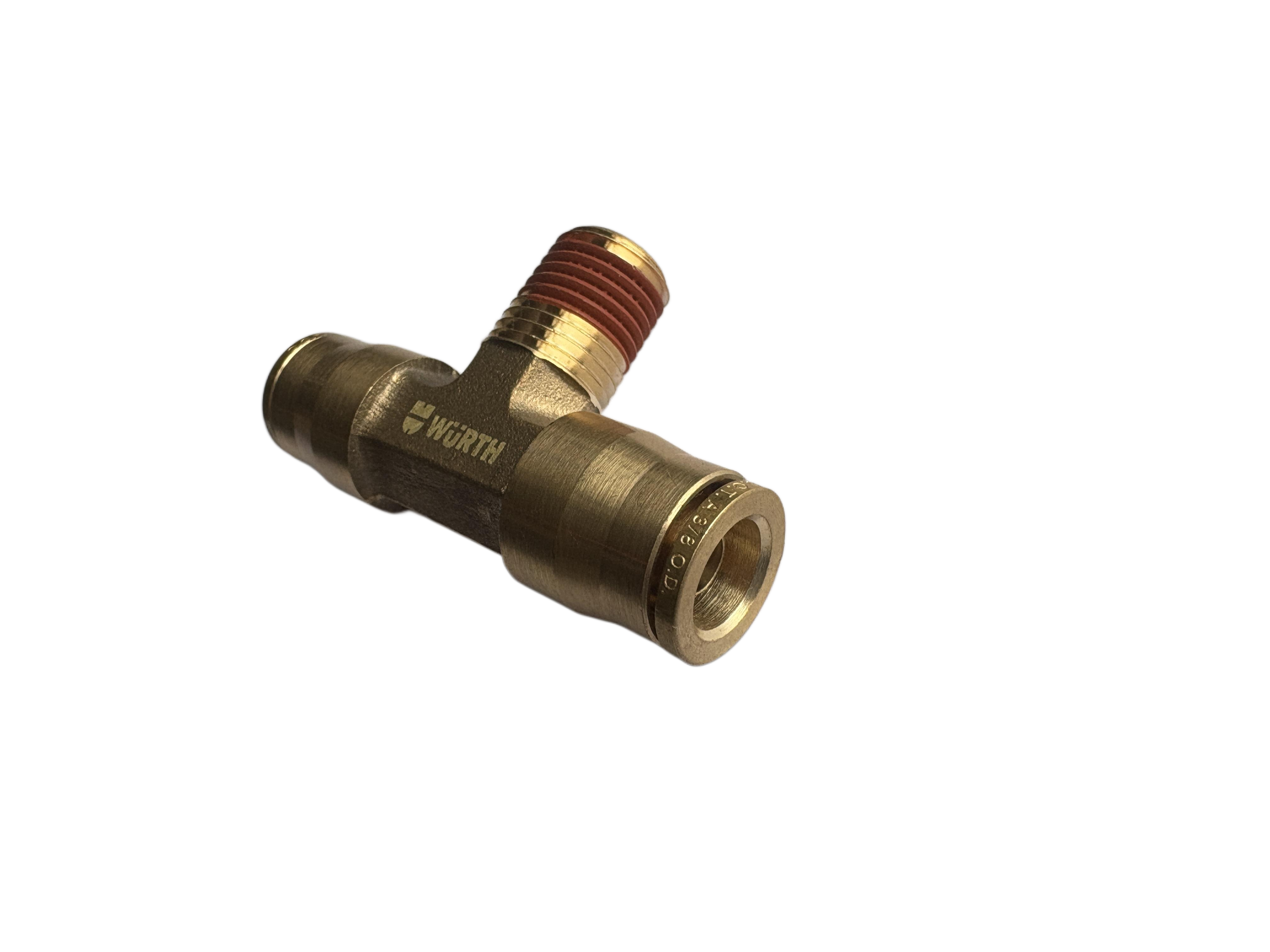 PTC TEE ENDS TUBE1/4IN-CNTR MALEPIPE1/8NPT